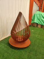 Brasero extérieur en acier Corten pour bois, avec contrôle tactile de sécurité, couleur personnalisable, pour chauffage de jardin, design durable
