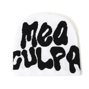 Gorros de calavera de lana Merino de invierno con logotipo personalizado, gorros de puño, lana 100% de alta calidad, MOQ bajo, playa de punto peludo esponjoso para viajes - Product Image 1
