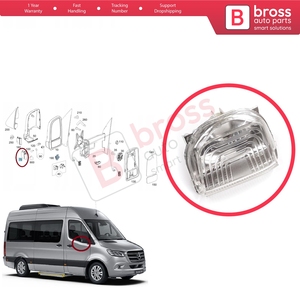 Rétroviseur extérieur droit BSP1245-2 avec lentille de clignotant blanc transparent pour Sprinter MK3 907 910 2018-actuel 9109064600 - Product Image 5