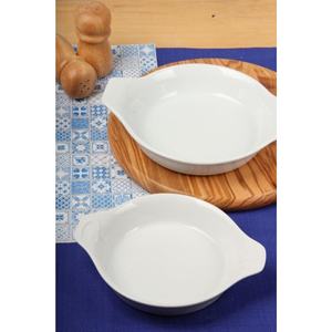 Porcelain White Rectangle <b>Frying</b> <b>Pan</b> <b>Set</b> 21cm X 17cm Metal Material - Product Image 1