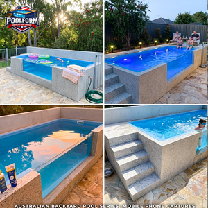 Luxury Seaside Resort Above Ground <b>Pool</b> with LED <b>Lighting</b> System Modern Prefabricated Fiberglass Swimming <b>Pool</b> - Product Image 4