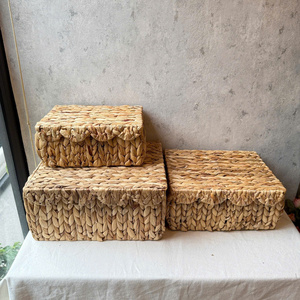 Eco - Friendly With Water Hyacinth <b>Basket</b> <b>Set</b> 3 Pieces Mix Size Use For Kitchen Home Decoration - Product Image 5