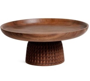 ถาดไม้อาคาเซียถาดวางชามผลไม้ช็อคโกแลตตกแต่งเค้กแบบหรูหรามาใหม่ - Product Image 1