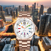 Sportliche Quarz-Armbanduhr Wasserdicht 42mm Edelstahlgehäuse Saphirglas Zeiger 10 ATM Wasserdichtigkeit für den Alltag