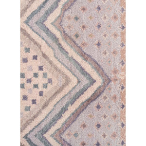 Manchaha Hand Knotted Wool & Bamboo Silk Rugs <b>Red</b> & Orange with Geometric Pattern for Home Use-Les-2744 - Product Image 3