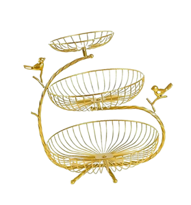 Panier métallique en aluminium décoratif Panier de rangement pour fruits de style moderne Stockage pour fruits Utilisation polyvalente - Product Image 5