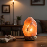 Grande lampe de sel de l'Himalaya sculptée et réglable, lumière de nuit en sel rose naturel pour la décoration intérieure, le Feng Shui et l'usage religieux