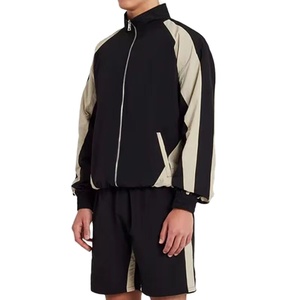 Chaqueta de verano de alta calidad para hombre, chaqueta de concha suave personalizada, chándal, Color de bloque de rompevientos, conjunto corto para hombre 2026 - Product Image 2