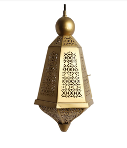 Linterna de diseño marroquí de Metal de latón AK con gancho redondo superior en forma atractiva acabada marrón para decoración del hogar/decoración del Hotel - Product Image 5