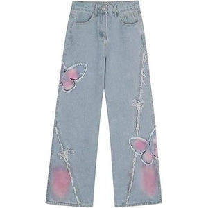 Nouveau design, pantalon en jean respirant pour femmes grande taille, broderie florale, nouveau style, jeans brodés pour femmes - Product Image 2