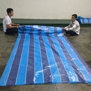 Commercial Quality Industrial Grade PE Tarpaulin Waterproof Moisture Proof Stripe Pattern Cutting Service Outdoor Protection K - Product Image 6