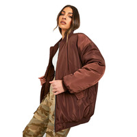 Blouson Bomber Femme Imperméable en Satin Matelassé Respirant et Rembourré, Style Hip Hop, 100% Polyester, Vente en Gros
