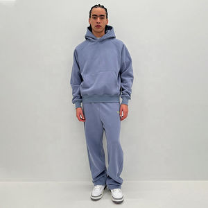 Ensemble survêtement jogging à capuche personnalisé de haute qualité pour hommes, molleton épais, tenue streetwear deux pièces - Product Image 2