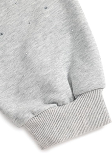 Sudaderas con capucha de invierno sólidas para hombre con estampado personalizado con logotipo frontal de diamantes de imitación diseño pesado - Product Image 4