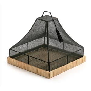 Rotin en bois fait forme carrée qualité supérieure plateau de service hôtel et Restaurant plateau de service fournitures à prix compétitif - Product Image 1