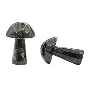 Nuummite champignon cristal naturel sculpture pierre de guérison Mini Figurine de pierres précieuses pour Reiki énergie décor à la maison et cadeaux - Product Image 2