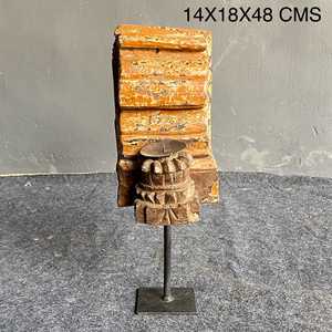 Soporte de Madera Maciza Vintage Indio, Tallado a Mano, Decoración de Pared Arquitectónica Duradera, Estilo Rústico Antiguo para Interiores del Hogar, Combinación Mixta 1 - Product Image 5