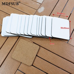 Posavasos Cuadrado de MDF Sublimable de 90x90mm, Certificado CARB P2 EN71, con Base de Corcho de 4mm, Personalizable con Logotipo, para Prensa de Calor, MDFSUB - Product Image 4