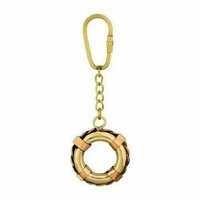 Porte-clés bouée de sauvetage en laiton nautique, design personnalisable, impression numérique, logo personnalisé, souvenir, décoration de bateau