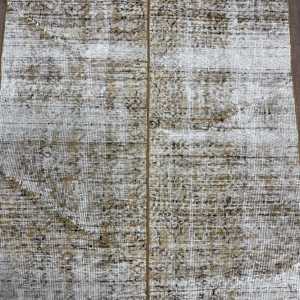 Vintage Rug, 3.2x6 ft Turkish Rug, <b>Brown</b> White Floral <b>Wool</b> Rug - Product Image 3