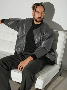 Wholesale US <b>Size</b> Man <b>Leather</b> <b>Jacket</b> <b>Plus</b> Velvet Winter Coat <b>Jackets</b> Motorcycle Pu <b>Faux</b> <b>Leather</b> <b>Jacket</b> for Men - Product Image 6