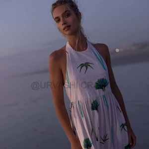 ชุดแม็กซี่เดรสผ้าฝ้ายแท้วัสดุพิมพ์ลายบล็อคเสื้อผ้าชุดเดรสพรีเมี่ยมสำหรับผู้หญิงเสื้อผ้าสไตล์อเมริกันไซส์ใหญ่พิเศษ OEM - Product Image 1