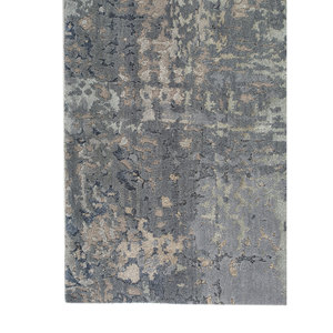 Alfombra Kavi Gris Negra de Lana y Seda de Bambú Anudada a Mano, Diseño Abstracto para el Hogar, Pasillo, para Adolescentes - Modelo Teoría del Caos Esk-439(Fr) Jaipur Rugs - Product Image 4