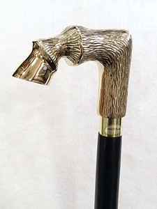 ไม้เท้าเดินทํามือพร้อมที่จับเท้าม้าทองเหลือง / ไม้เท้าเดินไม้พร้อมที่จับเท้าม้าทองเหลือง - Product Image 3