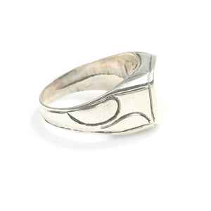Anillo de hombre con sello cuadrado de plata de ley 925, pulido y liso |   Joyería Turca Personalizable - Product Image 3