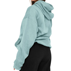 Nuevo estilo de fábrica, venta al por mayor, otoño e invierno, liso, en blanco, informal, de talla grande, Jersey, ropa de calle transpirable de Invierno para mujer - Product Image 5