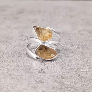 Bague pour femme en argent sterling 925, pierre précieuse citrine naturelle, pierre de naissance de novembre, bijoux faits à la main, cadeau de Noël, cadeau d'anniversaire - Product Image 2