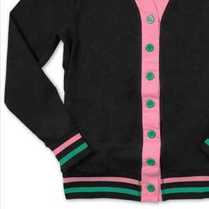 TITLISTS-Cárdigan de Punto con Cuello en V Acrílico, Suéter Informal de Estilo Universitario, Bordado Frontal, Botón para Hermandades - Product Image 2