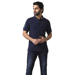 Polo slim haut de gamme pour hommes, décontracté, demi-manches, logo brodé à la mode, respirant, tricoté, haut en coton - Product Image 2