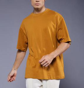 T-shirts pour hommes en coton 100% de haute qualité, logo personnalisé, vente en gros, 280 GSM, grande taille, respirant, vêtements d'été, Bangladesh - Product Image 6
