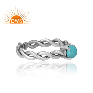 Best Quality <b>Oxidized</b> Sterling Silver Natural Arizona Turquoise Gemstone Adjustable Ring Custom Jewelry Manufacturer - Product Image 4