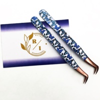 Cils personnalisés OEM professionnels de précision avec pointe en or rose, antistatiques, durables, écologiques, en acier inoxydable, avec logo personnalisé