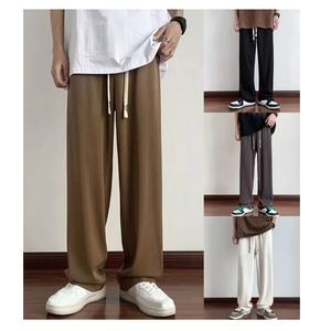 Pantalon ample à jambes larges pour hommes 2025 Style coréen décontracté OEM Service tendance surdimensionné tricot pour tous les jours Relax Fit - Product Image 6