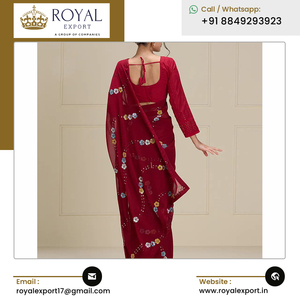 Conception attrayante Wedding and Party Wear Séquence Flower Gotta Work Heavy Georgette Saree à vendre - Product Image 6