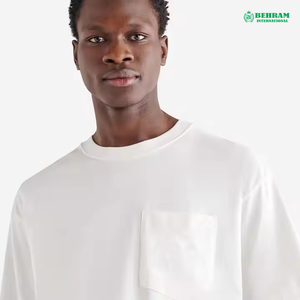 T-shirt classique pour homme 100% coton avec poche, coupe ample, doux, confortable, épais, surdimensionné, à séchage rapide et respirant - Product Image 2