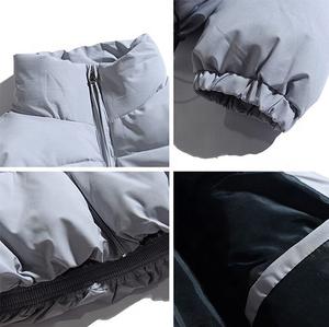 Veste bouffante de haute qualité col montant femmes veste bouffante fermeture à glissière veste pour femmes bloc de couleur - Product Image 6