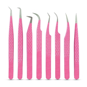 Différents angles de pince à épiler fabriqués à la main en acier inoxydable de haute qualité pince à épiler d'extension de cils utilisable à prise forte - Product Image 4