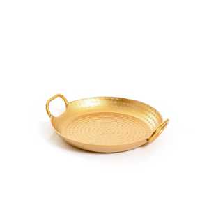 Bandeja plana redonda antigua para el hogar, bandeja de Metal dorado para decoración del hogar, organizador de pulido personalizado, comida de superficie larga - Product Image 3