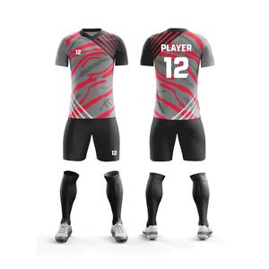 Conjunto de Uniforme de Fútbol Personalizado con Nombre Sublimado OEM, Transpirable, de Secado Rápido, Jersey con Cuello en V de Poliéster, Pantalones Cortos de Alta Calidad para Clubes Deportivos - Product Image 1