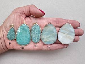 Collar con colgante de amazonita natural, joyería de piedras preciosas largas, collar de piedra elegante, regalo para mujer - Product Image 4