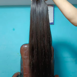 Cuticule de temple vierge brut non transformé de haute qualité alignée faisceaux de tissage indiens droits crépus Extensions de cheveux humains de confiance - Product Image 1