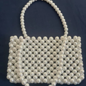 Perle ivoire perlée sac Hobo sac à main à la main | Sac à bandoulière élégant en perles | Sac à main de mariée de style vintage | - Product Image 1