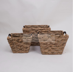Vintage design Water Hyacinth Storage Basket 100% natural handmade In Vietnam wholesale