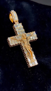 Collier en argent Crucifix péronisé pendentif croix jasus pour bijoux de mode unisexe Mossiante Hip Hop Pendet - Product Image 2