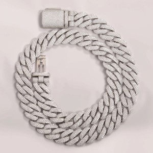 High Quality Pass Diamond Tester VVS <b>Moissanite</b> Cuban Chain Necklace Fine <b>Jewelry</b> Round Brilliant Cut Diamond 925 Silver <b>Jewelry</b> - Product Image 1