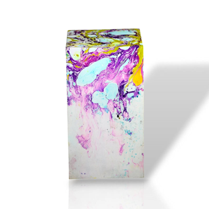 Urna de madera de mango hecha a mano Abstract Aqua Swirl Design Memorial Keepsake - Product Image 1